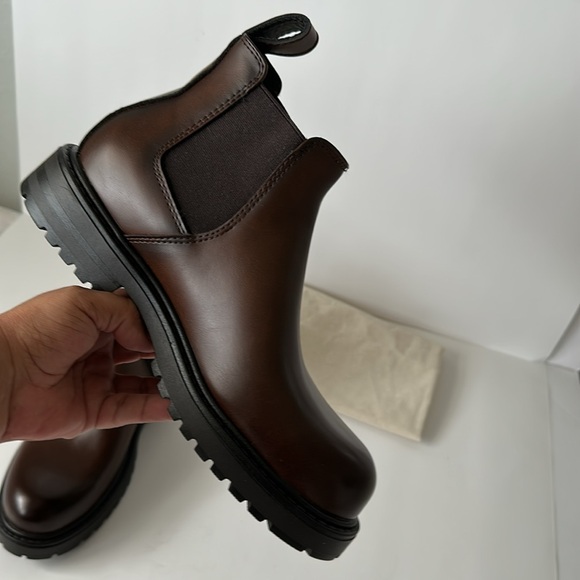 Zara Dark Brown Chelsea Style Ankle Boots - Picture 9 of 17